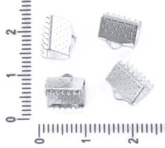 Kraftika Kovové svorky, koncovky se zuby, pro provázky, šňůrky