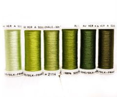 Kraftika Mix 6 špulek různých metalických zelených odstínů