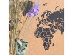 Alum online Korková nástěnná mapa světa- přírodní, černá L