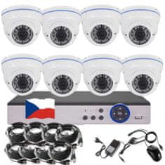 Eonboom 8CH 5MPx STARVIS kamerový set CCTV VR8DW - DVR s LAN a 8x venkovní vari kamera bílá