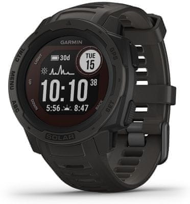 Inteligentné hodinky Garmin Instinct Solar, rozhranie ANT+, externé snímače, meranie plávania, multisport