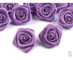 Kraftika 10ks fialová saténová růžička 20mm, saténové růže našití
