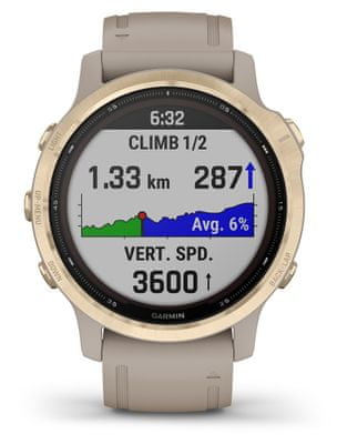 Chytré hodinky Garmin fénix 6S PRO, zobrazení mapy na displeji, GPS, Glonass, Galilelo