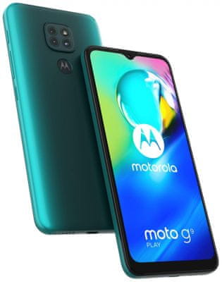 Motorola G9 Play, trojnásobný fotoaparát, makro kamera, vysoké rozlišení, velká kapacita baterie, dlouhá výdrž, rychlé nabíjení, výkonný procesor, 8 jader