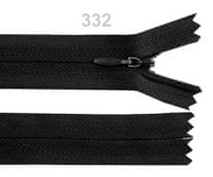 Kraftika 1ks black spirálový zip skrytý šíře 3mm délka 18cm