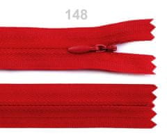 Kraftika 1ks high risk red spirálový zip skrytý šíře 3mm délka 18cm,