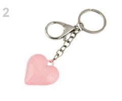 Kraftika 1ks růžová sv. přívěsek na kabelku / klíče srdce