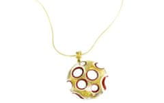 Kraftika Zlatý 24k náhrdelník s kulatým puntíkovaným přívěskem