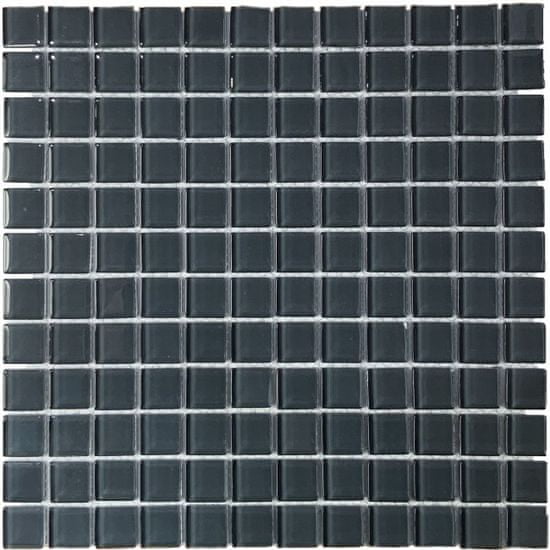 Maxwhite Mozaika H38 skleněná šedá tmavá 29,7x29,7cm sklo