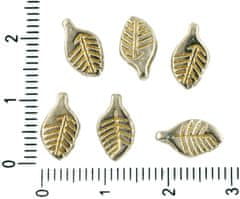 Kraftika 18pcs české matná zlatá patina antique silver tón malé leaf