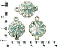 Kraftika 6ks české tyrkysová modrá patina antique silver tón velký