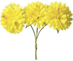 Kraftika Látkové květiny jiřiny - žluté (9ks), knorr prandell