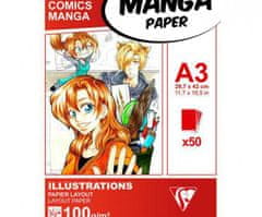 Clairefontaine Papíry na ilustraci manga bílé bez rámečků (100g/m2