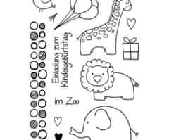 EFCO Zvířata a oslava - silikonová gelová razítka (13ks),