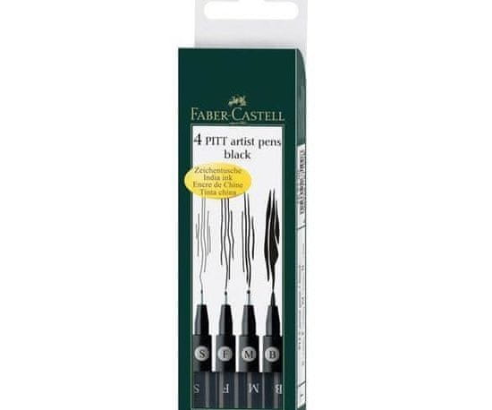 Faber-Castell Popisovače pitt pen sada černá (4ks),