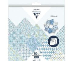 Clairefontaine Papíry na origami 10x10cm; 15x15cm a 20x20cm (60ks) modrý
