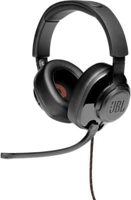 Sluchátka JBL Quantum 300, černá (JBLQUANTUM300BLK) herní headset pc ps4 xbox switch 3,5mm jack USB