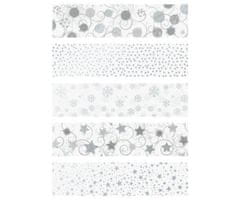HEYDA Transparentní papír sada 50x70cm vánoční stříbrný mix