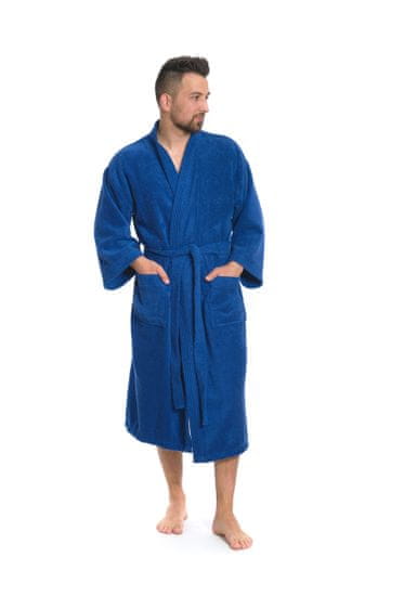 Interkontakt Pánský župan model KIMONO 03 Blue Navy Velikost županu S