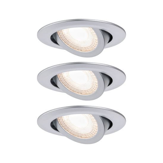 Paulmann PAULMANN LED vestavné svítidlo 3ks sada výklopné 3x6W 3000K matný chrom 929.86 92986