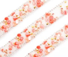 Kraftika 50cm 1.7 ft 0.55 yds pink silver gold drahokamu crystal