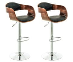 BHM Germany Barová židle King (SET 2 ks), černá / ořech