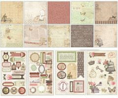 Kraftika Sada pro scrapbooking, růžově, hnědé, černé, zlaté pásky