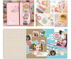 Kraftika Sada na scrapbooking, růžová, tyrkysově modrá, žlutá