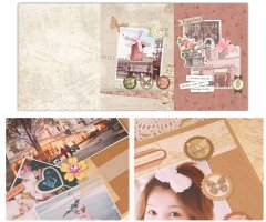 Kraftika Sada pro scrapbooking, růžově, hnědé, černé, zlaté pásky