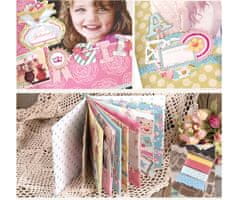 Kraftika Sada na scrapbooking, růžová, modrá, žlutá, zlbílátá