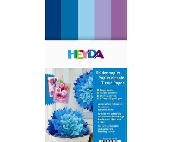 HEYDA Hedvábný papír modro fialové odstíny 50x70cm (10ks)