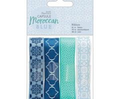 Kraftika Sada saténových stuh moroccan blue (4x1m), docrafts