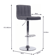 BPS-koupelny Barová židle, šedá / černá / chromovaná, HILDA