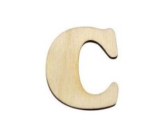 Kraftika Písmeno c 3,5x4cm - dřevěný výřez (1ks), dřevěné dekorace