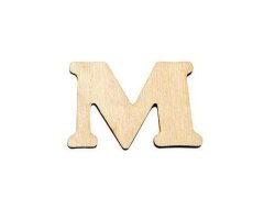 Kraftika Písmeno m 5,5x4cm - dřevěný výřez (1ks), dřevěné dekorace