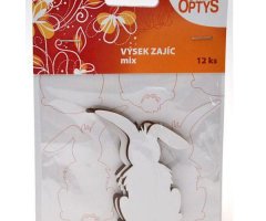 Optys Papírové výřezy zajíc mix (12ks), optys, dekorace, ozdoby