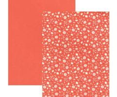 HEYDA Oboustranný papír a4 červeno oranžový se sedmikráskami