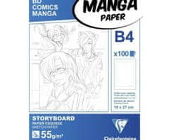 Clairefontaine Papíry na ilustraci manga bílé s rámečkem (55g/m2