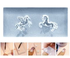 Kraftika Silikonová formička pro tvoření dekorací na nehty, pegas