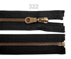 Kraftika 25ks black staromosazný zip šíře 6mm délka 60cm bundový