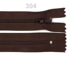 Kraftika 1ks 304 chocolate brown spirálový zip šíře 3mm délka 22 cm