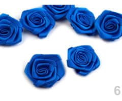 Kraftika 5ks 6 modrá safírová saténová růže 30-40mm
