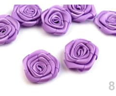 Kraftika 5ks 8 fialová lila saténová růže 30-40mm