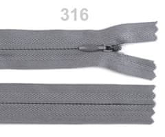 Kraftika 1ks zinc spirálový zip skrytý šíře 3mm délka 60cm