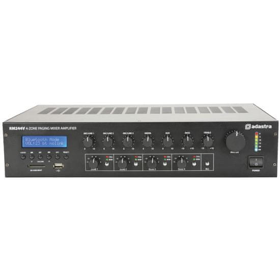 Adastra RM244V, 100V mixážní 4-zónový zesilovač, 240W, BT, MP3, FM