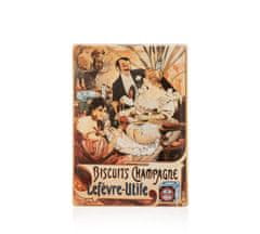 Grooters Cedule Alfons Mucha – Biscuits Champagne Lefevre, 15 x 21 cm