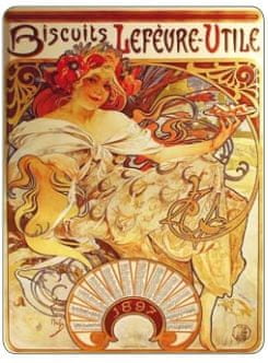 Grooters Cedule Alfons Mucha – Biscuits, 30 x 40 cm