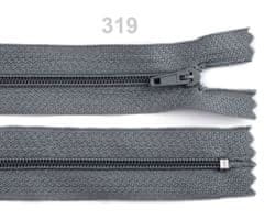 Kraftika 1ks steel gray spirálový zip šíře 3mm délka 45cm pinlock