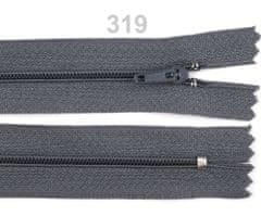 Kraftika 1ks steel gray spirálový zip šíře 3mm délka 30cm pinlock