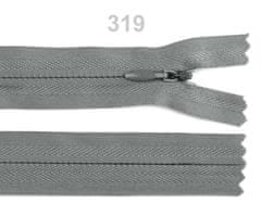 Kraftika 1ks 319 steel gray spirálový zip skrytý šíře 3mm délka 22